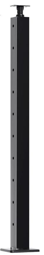 Weyshaw Black Corner Cable Railing Post, Premium T304 Stainless Steel 36"x2"x2" 36 Inch Porch Railing, Flat Top Corner Surface Mount Cable Railing, System Kit Indoor Outdoor Decking Railings 1 pack