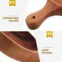 Angoily Wooden Noodle Bowl with Handle Multi-Functional Salad Mixing Bowl for Soup Fruits Cereal and Snacks Compact 1.77 Inch Size for Kitchen and Dining Use