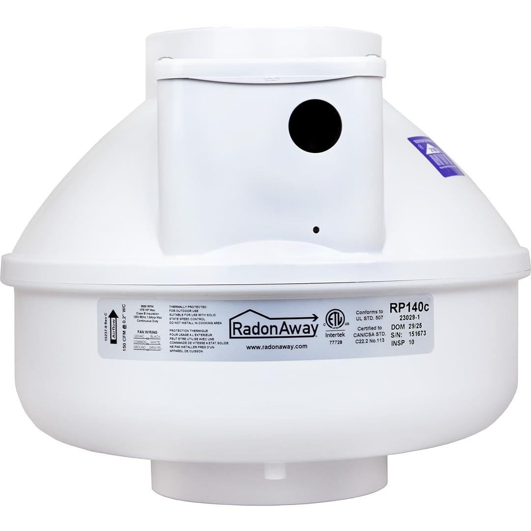 RadonAway 23029-1 RP140 Radon Mitigation Fan, 4"