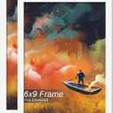 FULDGAENR 6x9 Picture Frame Set of 2, White Frames for 6 x 9 Inch Photo Poster Certificate, High Transparency Wall/Tabletop Frame with Horizontal Vertical Display (2 Pack | White | 6"x9")