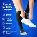 SB SOX Compression Socks for Men & Women (20-30 mmHg) - Best Support Stockings for Travel, Medical, and Sports - Perfect for Everyday Wear (Black, S)