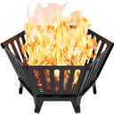 22.5 Inch Portable Hexagon Fire Pit with Travel Bag Smokeless Patented Design Outdoor Wood Burning Fire Pit for Camping, Backyard, Patio, Bonfire, Picnic and BBQ, Vertical Hollow Style