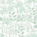 Heroad Green Wallpaper Leaf Peel and Stick Wall Paper Green and White Boho Removable Contact Paper Renter Friendly Self-Adhesive Waterproof for Bathroom Bedroom Cabinet and Drawer 17.3"x78.7"