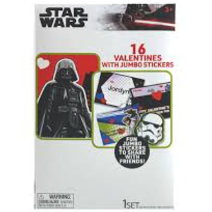 STAR WARS™ Jumbo Sticker Valentine Cards, 16 ct
 Pack Of 2