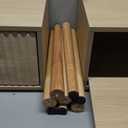 LAATOOREE Nightstands Set of 2, Small Side Table, Bedside Table with Fluted Door, Solid Wood Feet; Modern Mid-Century End Table for Bedroom, Small Space (Natural)