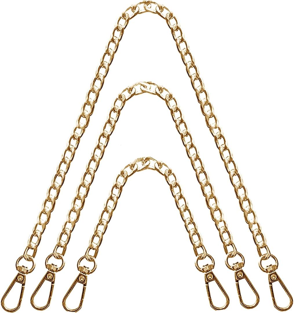Yiaizhuo 3 Pack (16",36",48") Gold Purse Chain Strap Bag Chains for Handbags