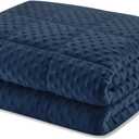 Weighted Blanket Queen 20lbs for Adult(60"80",Navy Blue) Breathable Soft Minky Weighted Throw Blanket for All Season, Heavy Blanket with Premium Glass Beads