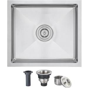 19 x 17 inch Bar Sink Drop-in Tight Radius 18 Gauge Stainless Steel Undermount Handmade Kitchen Sink Single Bowl