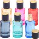 6 Pcs 6 Colors 30 Ml Empty Perfume Spray Bottles Glass Round Perfume Refillable Travel Containers Sprayer Portable