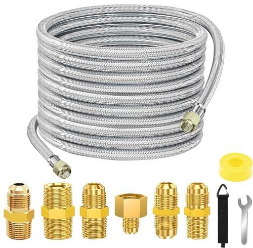 36 FT Propane Hose Extension-High Pressure Braided Gas Line Hose Propane Conversion Kit for BBQ Grill, Fire Pit, Heater (36FT)