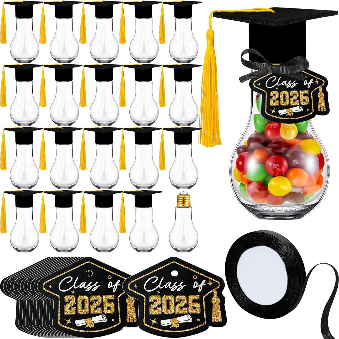 36Set Class of 2026 Graduation Plastic Light Bulb Jars for Party Supplies