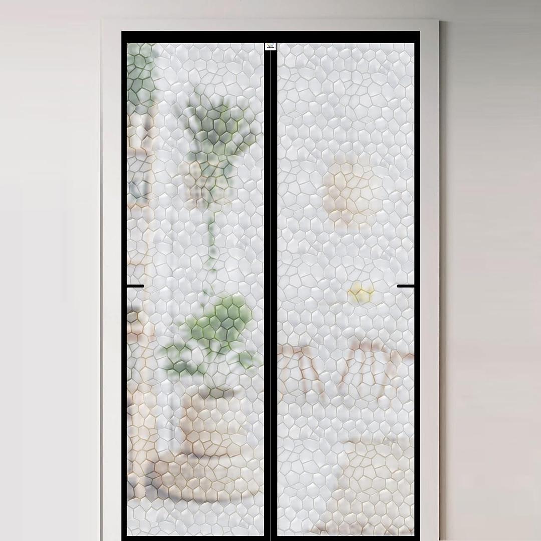 CHIYUNS Magnetic Thermal Insulated Door Curtain 38 x 82 inch, Transparent Door Cover, Keep Warm in Winter Cool in Summer, Self Sealing, Pet and Kid Friendly