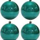 YYCRAFT 4ct Jumbo Teal Shiny Christmas Ball Ornaments 4 Inch for Xmas Tree Christmas Decorations Shatterproof Gift Set (Teal, XL)