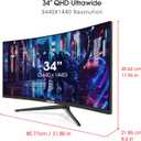 Sceptre 34-Inch Curved Ultrawide WQHD Monitor, 3440 x 1440, R1500, Up to 180Hz/165Hz, DisplayPort x2, 100% sRGB, 1ms, Built-in Speakers, Black (C345B-QUT168 Series)