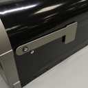 Brunswick Large, Steel, Post Mount Mailbox, Black with Brushed Nickel