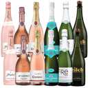 Sparkling and Sparkling Ros Non-Alcoholic Wine Date Night Mixed 12 Pack Includes Freixenet, Zilch, Codorniu, Giesen, Veuve du Vernay, J.P. Chenet and Fre 750ml Zero Alcohol Dealcoholized Champagne, JP. Chenet Best By: 07/2024,  Giesen Best By: 02/05/23