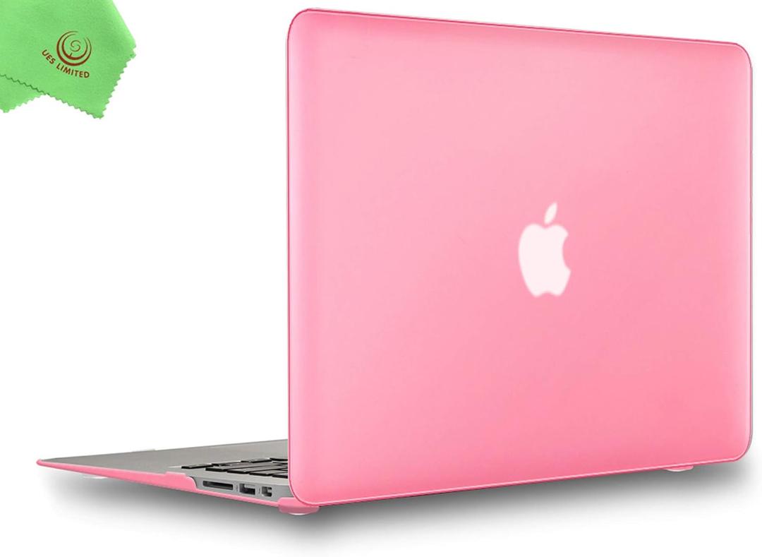 UESWILL Compatible with Smooth Matte Hard Shell Case Cover for 2010-2017 Release MacBook Air 13 inch (Model A1466 A1369), Pink