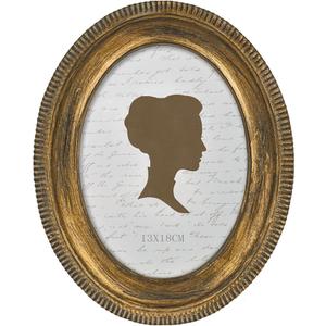 AELS 5x7 Inch Vintage Oval Picture Frame, Elegant Antique Ridged Design Photo Frames with Glass Front, Photo Display, Tabletop Wall Hanging, Gift Ideas, Distressed Bronze