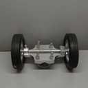 8" Heavy Duty One-Piece Cast Rolling Gate Wheel, 600 lb Capacity Rubber Sliding Gate Rollers & Metal Fence Wheels for Metal Tube Gate, Driveway & Chain Link Fence