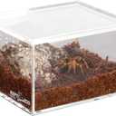 REPTI ZOO Magnetic Acrylic Case 4.1"x3.3"x2.5" Nano Enclosure Reptile Breeding Box Terrarium Cage Tank Tarantula Scorpion Sling Isopods Lizards Roach Invertebrates Insect Mantis