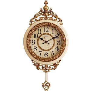 SHISEDECO Elegant, Traditional, Decorative, Hand Painted Modern Grandfather Wall Clock Fancy Ethnic Luxury Handmade Decoration, Swinging Pendulum for New Room or Office. Large. 29.5 Inch. (Yellow)