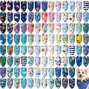 100 Pcs Ocean Dog Bandanas Bulk Pet Bibs Colorful Triangle Pet Ocean Scarf Bandanas for Medium Large Dogs Birthday Summer Beach Holiday Costume Decor
