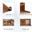Unionly 2-Tier Wooden Washer and Dryer Countertop with Clothes Rail, Full