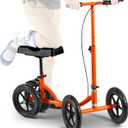 SuperHandy Knee Walker - Foldable Aluminum Frame Weighs only 16.5 lbs, 12" Large Tires - Height Adjustable Platform & Handlebars, Rolling Knee Scooter Supports up to 330 Lbs (1)