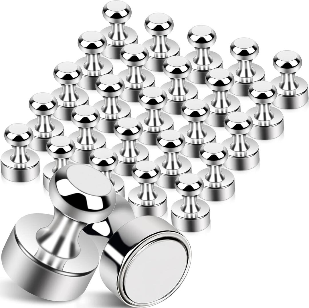25Pcs Strong Fridge Magnets, Refrigerator Magnets for Whiteboard, Magnetic Push Pins Small Whiteboard Magnets for Classroom, Magnetic Decorative Magnets, Locker Accessories and Dry Erase Magnets