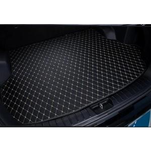 Custom Car Cargo Mat Boot Liner Waterproof Anti-Slip All Weather Protection Leather Material, Compatible with 95% Car Models Trunk Carpet Liners (Black Beige)