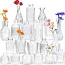 Yirilan Bud Vases Set of 20 PCS, Flower Vases for Table Centerpieces, Mini Vases for Single Stem Flowers, Glass Vases for Centerpieces, Wedding & Home Decor, Clear