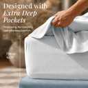 Tribeca Living Cal King Cotton Flannel Flat Sheet Only 170-GSM - Oversized 112 x 106 Inch Dimensions for Generous Bed Coverage - Soft Breathable Bedding in Sky Blue
