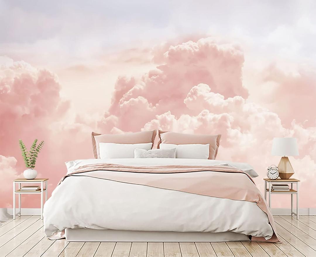Pink Clouds Wall Mural Wallpaper for Bedroom 103" x 69" (No.25)