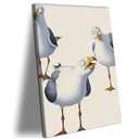 RJETZMU Funny Seagull Canvas Wall Art, Humorous Coastal Cartoon Bird Picture Print, Gallery Wrapped Beach Wall Decor for Bathroom, Living Room, Bedroom, Kids Room or Office, 16x24 Inch Ready to Hang
