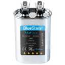 BlueStars [2025 Updated] 7.5 uF  5% MFD 370 or 440 Oval Run Capacitor CBB65 50/60 Hz TP-CAP-80/5/440R - Exact fit for Condenser Straight Cool & Heat Pump Air Conditioner