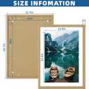 Hongkee 20x28 Picture Frame Set of 2, Natural Oak Wood Style - Display 16x24 Picture with Mat or 20 x 28 Poster without Mat, Wall Mounting Horizontal and Vertical