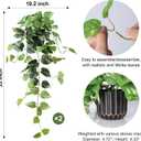 Fake Plants 2 Pcs Faux Pothos Plants Potted Indoor Artificial Hanging Plants Realistic Fake Greenery Table Desk Bathroom Office Bedroom Living Room Shelf Modern Farmhouse Decor Outdoor