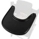 Baby High Chair Tray Compatible with Stokke Tripp Trapp Chair with Smooth Surface and Strong Suction Power - Made with Food-Safe Plastic (BPA BPS BPF Lead and Phthalate Free) - Black