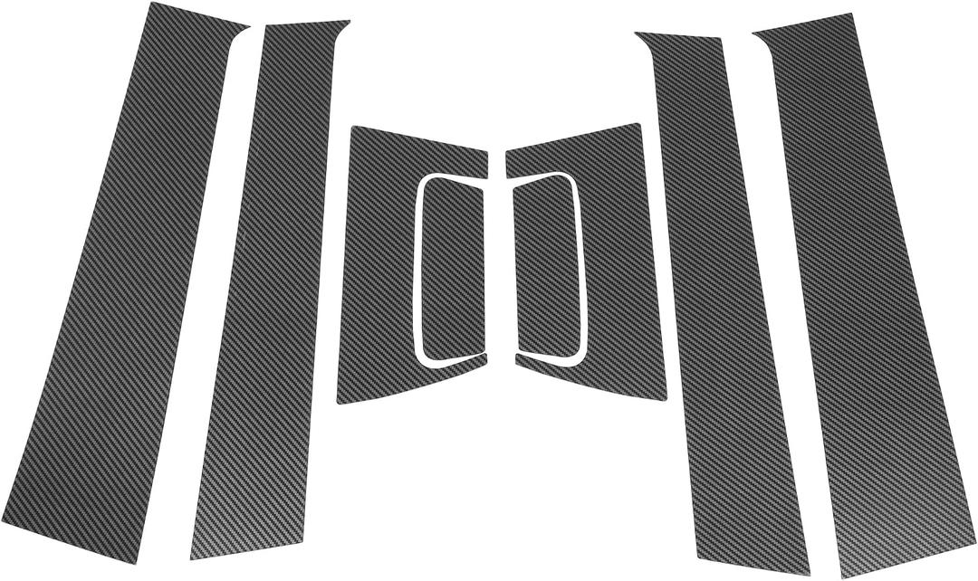 Door Pillar Window Trim Front Rear Left Right Anti Scratch Sticker Pillar Posts Cover for Honda HRV 2016-2021 Carbon Fiber Pattern Black