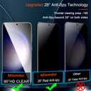 Milomdoi [3+3 Pack] for Samsung Galaxy S23 Privacy Screen Protector Tempered Glass Accessories 3 Pack Privacy Screen Samsung Galaxy S23 5G 3 Pcs camera Lens Protector Case fingerprint Suitable (6.1 Inch)