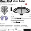 Fire Pit Spark Screen, Outdoor 22 Inch Round Fire Pit Screen with Foldable Hook and Fire Safety Gloves, Heavy Duty Steel Mesh Fire Pit Cover, Fire Pit Lid for Backyard, Beach, RV Camping