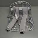 HEEYA Clear Backpack Heavy Duty Transparent Backpack for Security, Sports, Work, Travel, Stadium, Grey