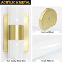 Kalium 24in Modern Wall Sconces, Dimmable Bathroom Vanity Lights, 3000K Warm White LED Indoor Sconces Lighting for Bathroom, Stairs, Living Room, Bedroom. Hardwired. Gold - Cylindrical 24in, 24inch