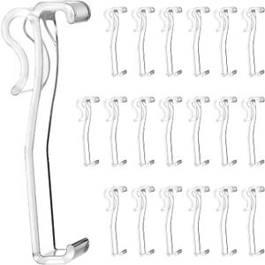 20pcs Valance Clips for Blinds, 3.25In Clips for Blinds Header, Clear Plastic Blind Clips for Valance, Durable and Easy to Install Blinds Valance Clips, Perfect Blind Valance Replacement Clips