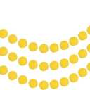 PATIKIL 3 Pcs Pom Pom Garland, 6.5 Feet Decorative Hanging Garland Ball Banner with 20Pcs Felt Balls for Halloween Thanksgiving Christmas Wedding Birthday Party Room Decor, Yellow