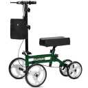 ELENKER Best Value Knee Walker with 10" Front Wheels Steerable Medical Scooter Crutch Alternative with Dual Braking System Green