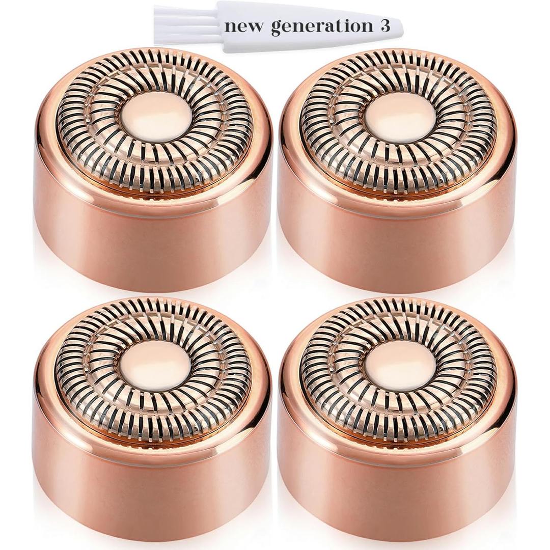 Replacement Heads New Generation 3 for Finishing Touch Flawless Facial Hair Remover Ring Light,New Version Replacement Blades for Women,18K Gold-Plated Rose Gold for Flawless