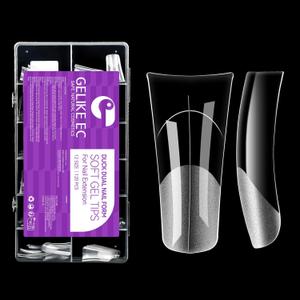 2 x Gelike EC Duck Dual Forms for Extension: 120 Pcs Color Nail Form, 12 Size Nail Forms For Builder, Half Matte Gel Forms For Manicure Art Design Salon Diy