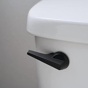 RAVINE Universal Toilet Handle Lever Replacement - Zinc Modern Black Toilet Handle with Brass Arm - Front Mount Toilet Flush Lever Compatible w/ Most Toilet Tanks - Rubber Gasket Included