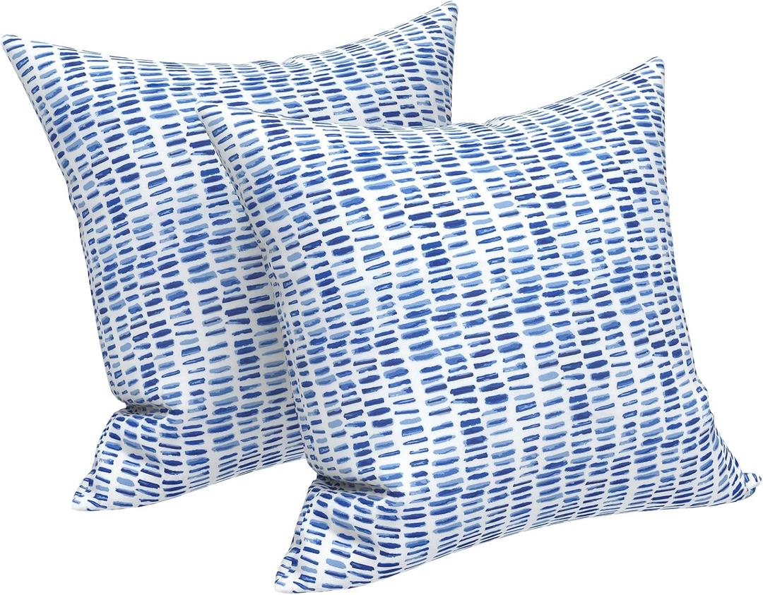 LVTXIII Outdoor Throw Pillow Covers 20 x 20 Inch, Covers ONLY Modern Cute Pattern Decorative Square Toss Pillow Case Pack of 2 for Home Patio Garden Sofa Bed Furniture, A Pebble Blue